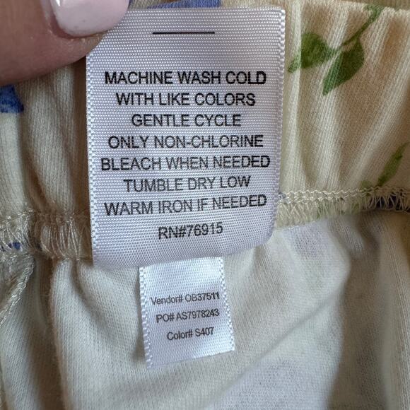 Appleseed's Two Piece Pajama Set Floral Lace Trim Size Medium Cotton Pants EUC - Picture 9 of 15